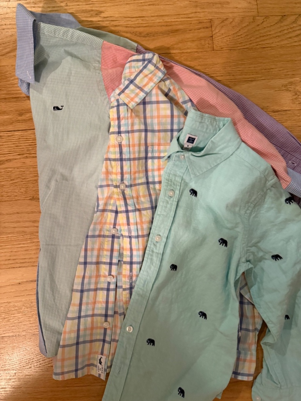 Pastel Boys Long Sleeve Button Down Preppy Shirts Bundle Size 6 - Picture 3 of 6